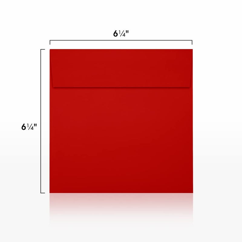LUXPaper Square Invitation Envelopes | Peel & Press | 6 1/2" x 6 1/2" | Holiday Red | 60lb. Text | 50 Qty - Image 3
